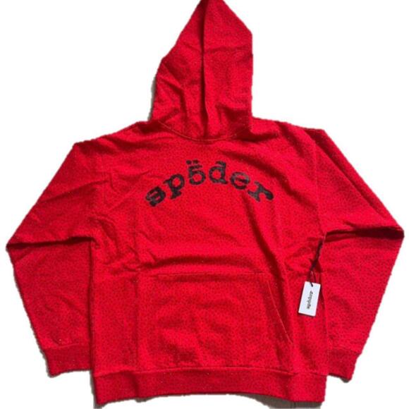 Sp5der Worldwide Men's Red VVS Hoodie - Size Large - Picture 1 of 5